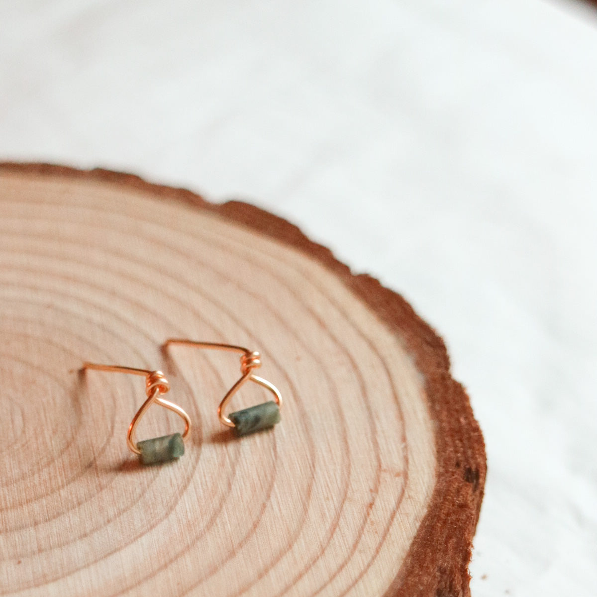 Jade Triangle Earrings