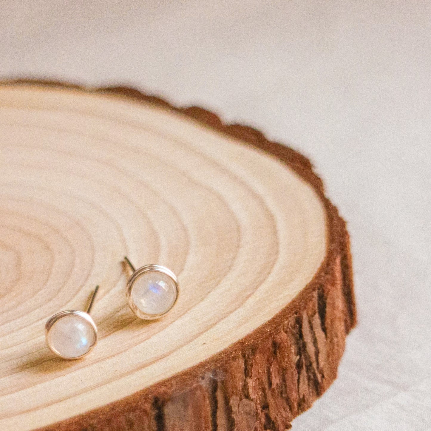 Moonstone Stud Earrings