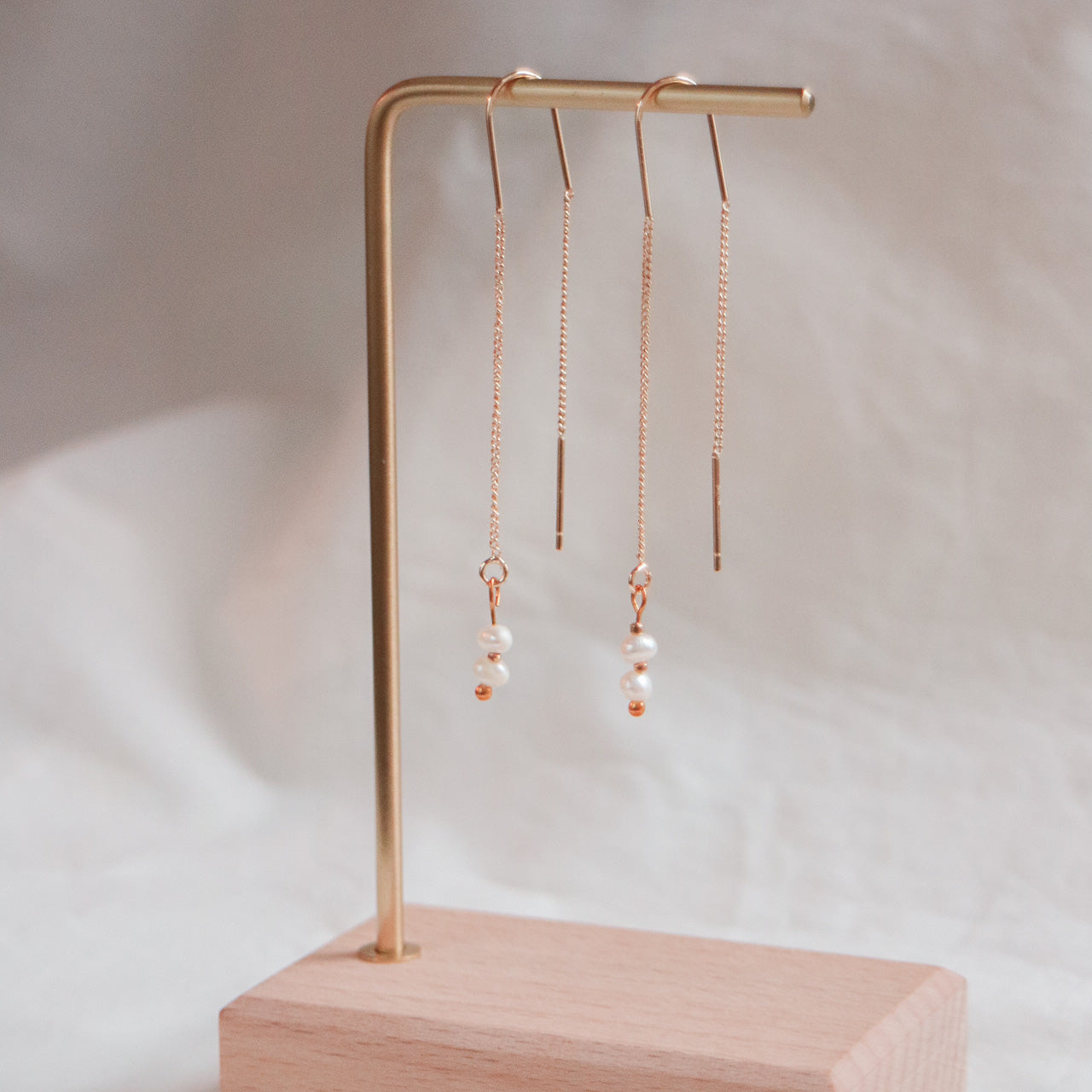 Petite Pearl Threader Earrings