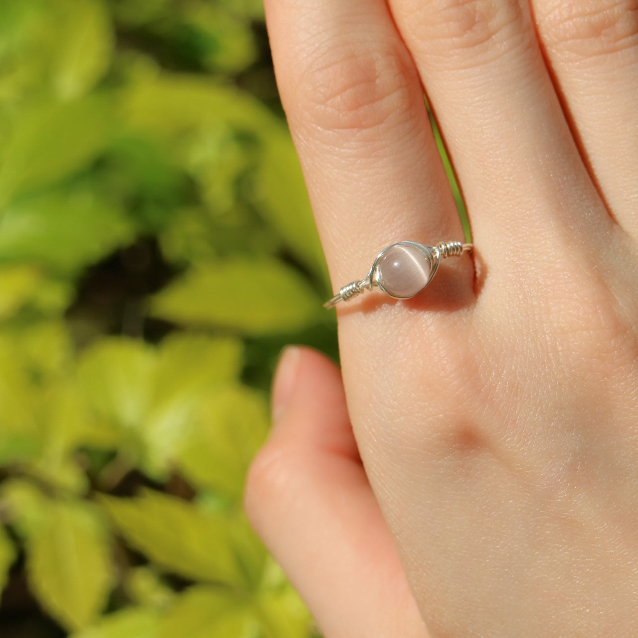 Purple Cat-eye Stone Ring