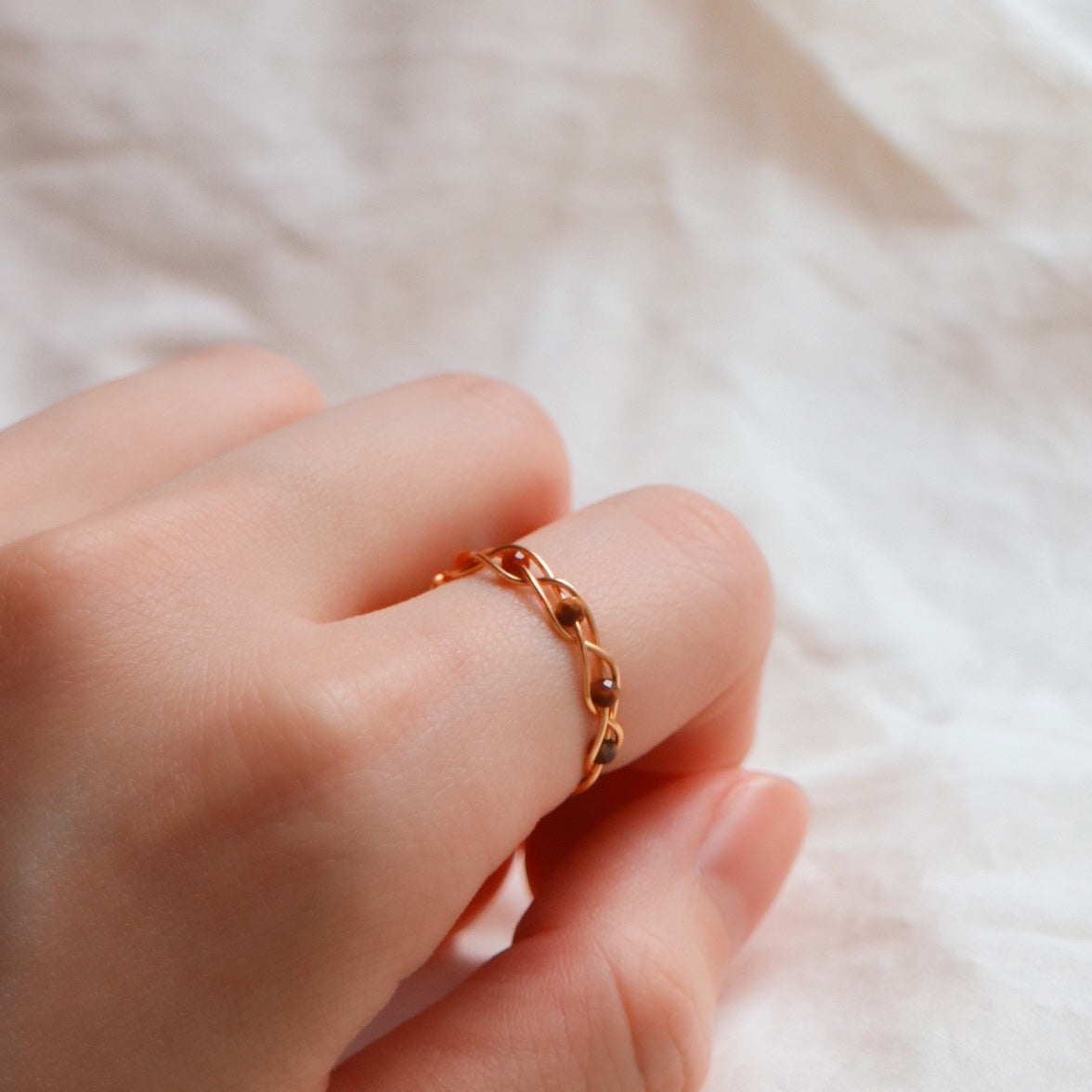 Tiger's Eye Braided Ring