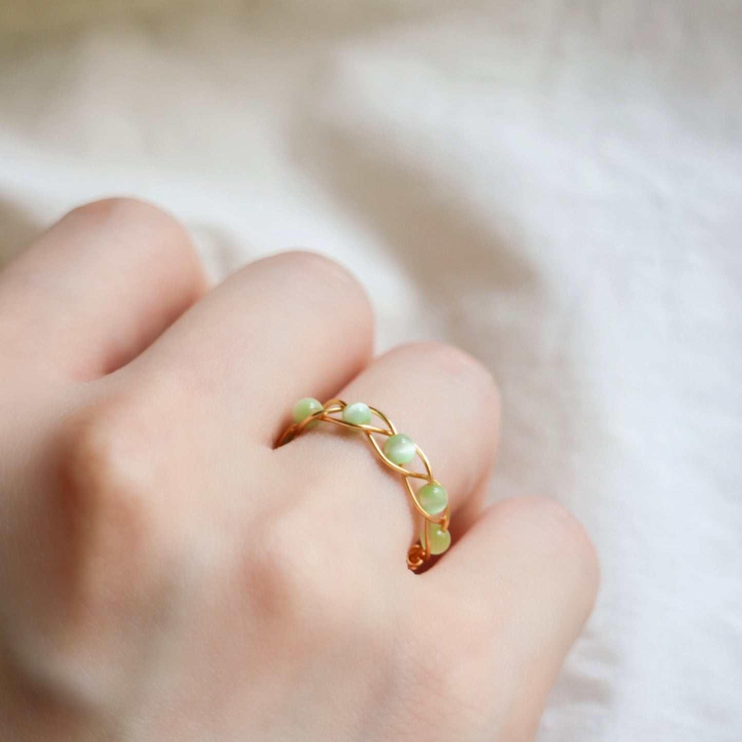 Cat-eye Stone Braided Ring
