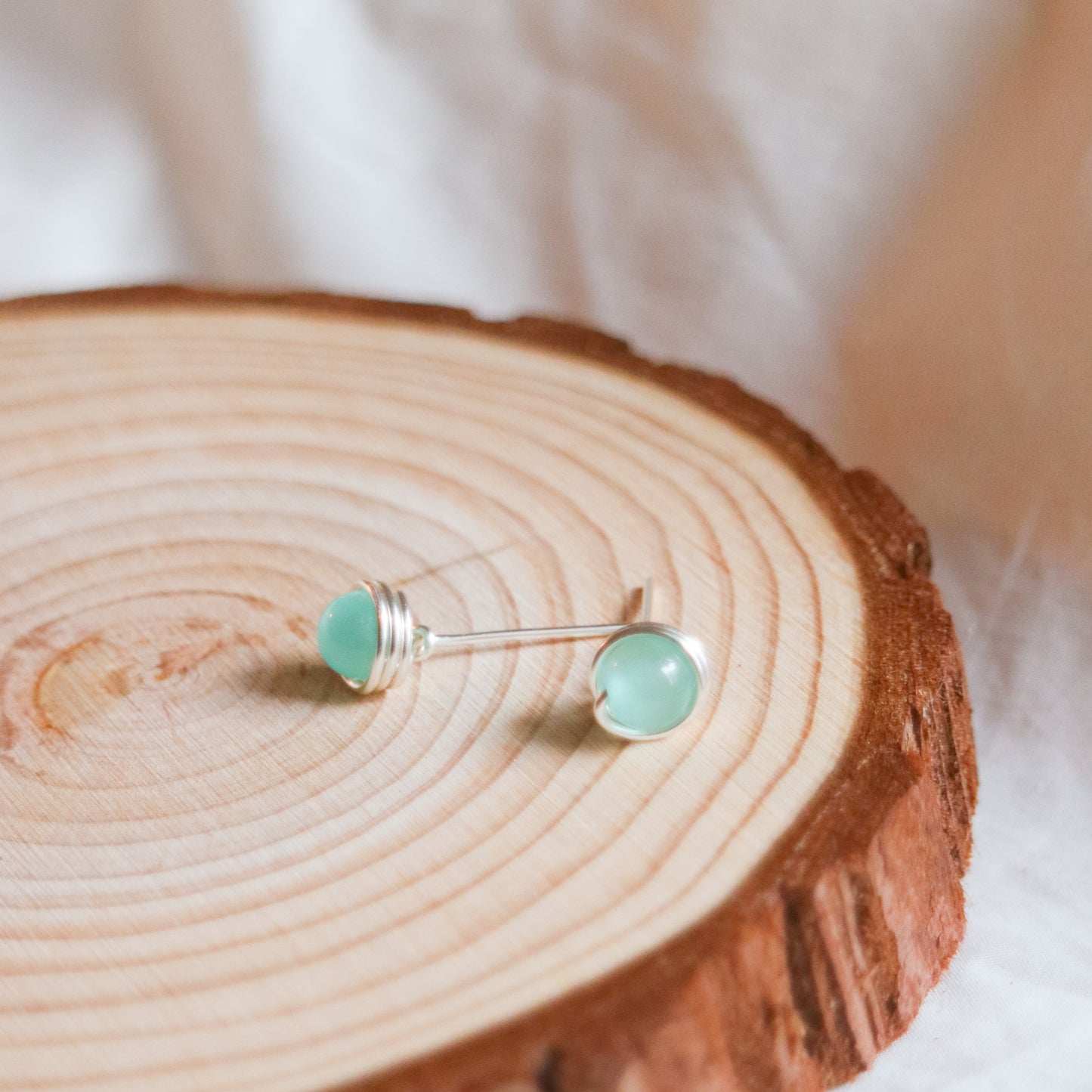 Tiffany Cat-eye Stone Stud Earrings