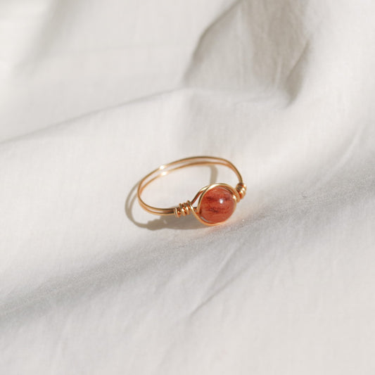 Amber Marble Stone Ring
