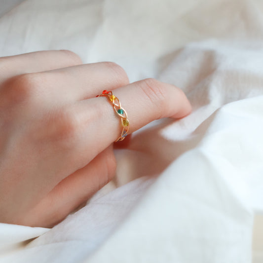 Rainbow Braided Ring