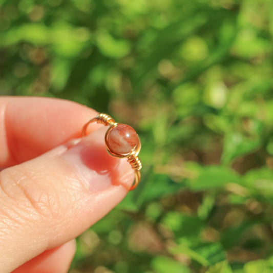 Brown Marble Stone Ring