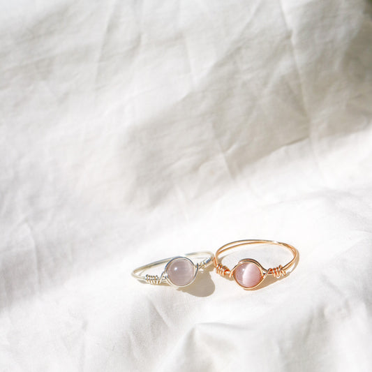 Purple Cat-eye Stone Ring