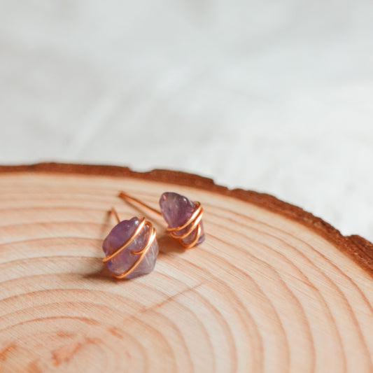 Amethyst Stud Earrings