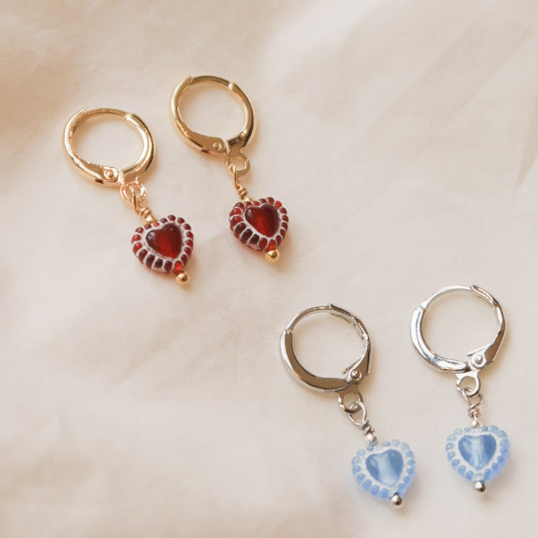 Heart Huggie Hoop Earrings