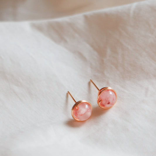 Rose Quartz Stud Earrings