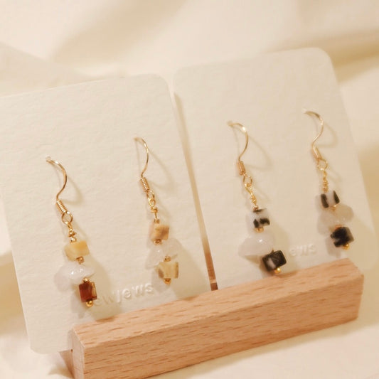 Block and Stone Earrings