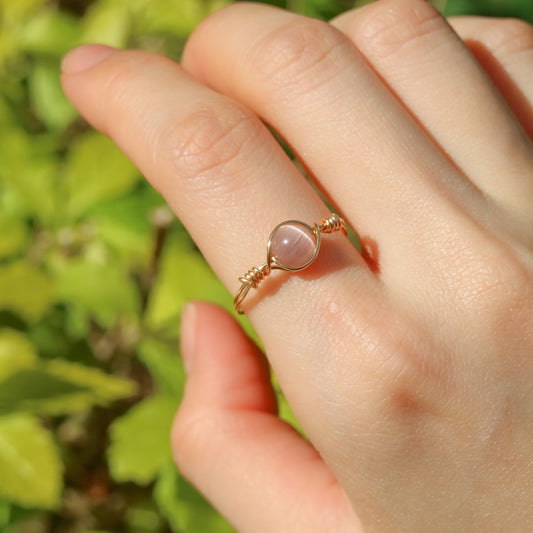 Purple Cat-eye Stone Ring