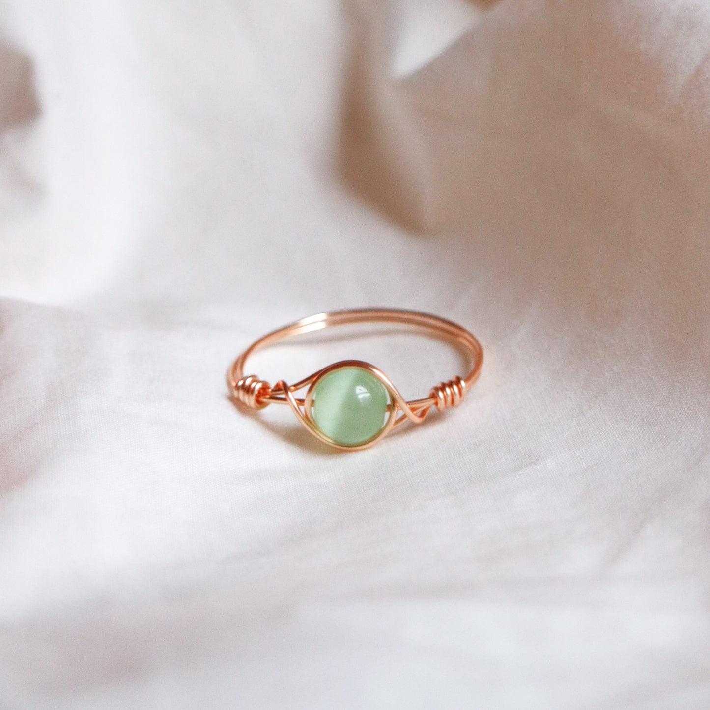 Mint Cat-eye Stone Ring